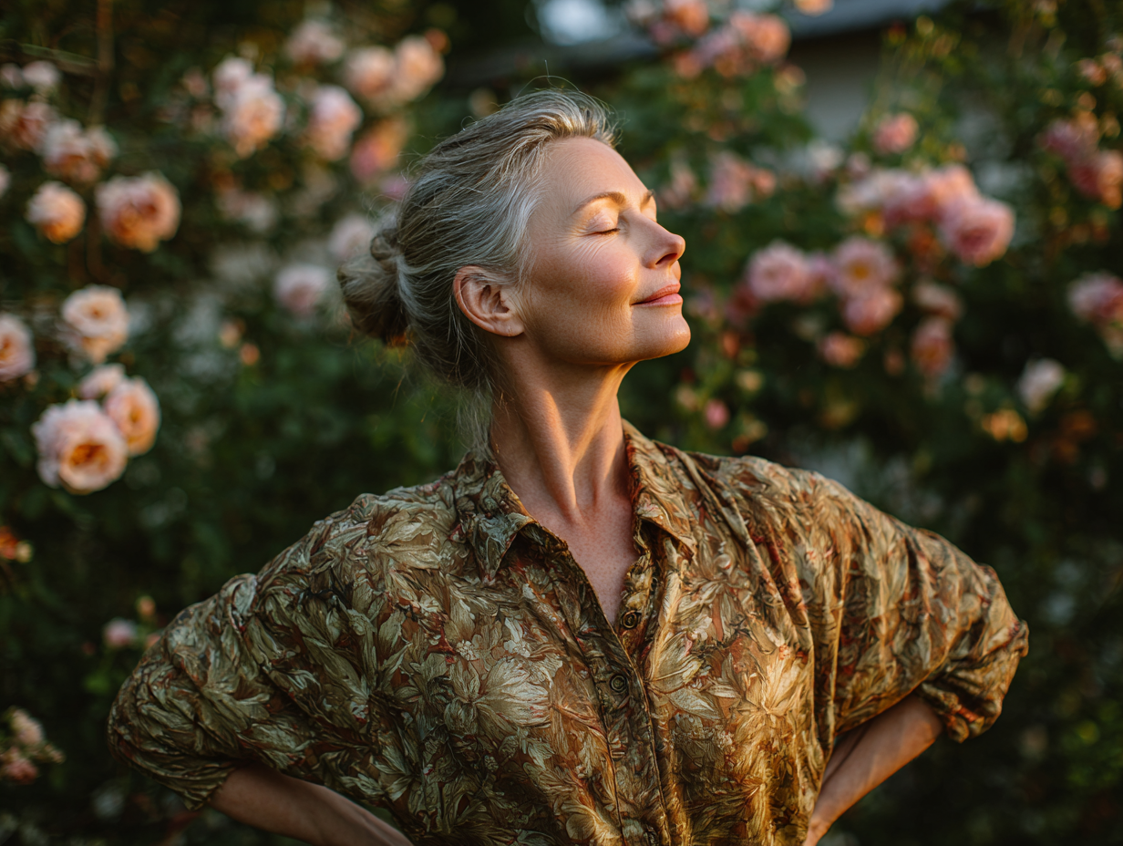 Jóga csoport idősebb emberekkel természetes fényben